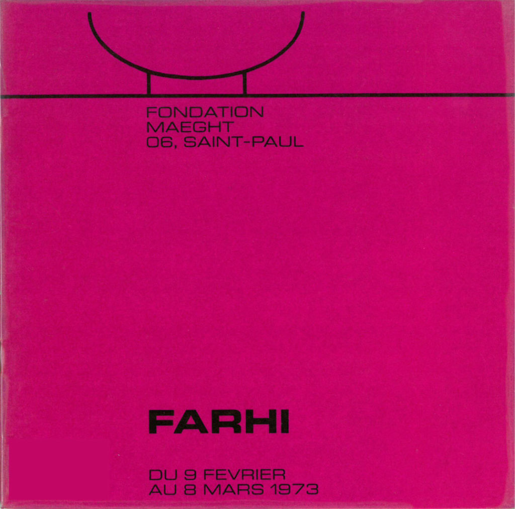 Affiche de l'exposition de Farhi à la Fondation Maeght en 1973